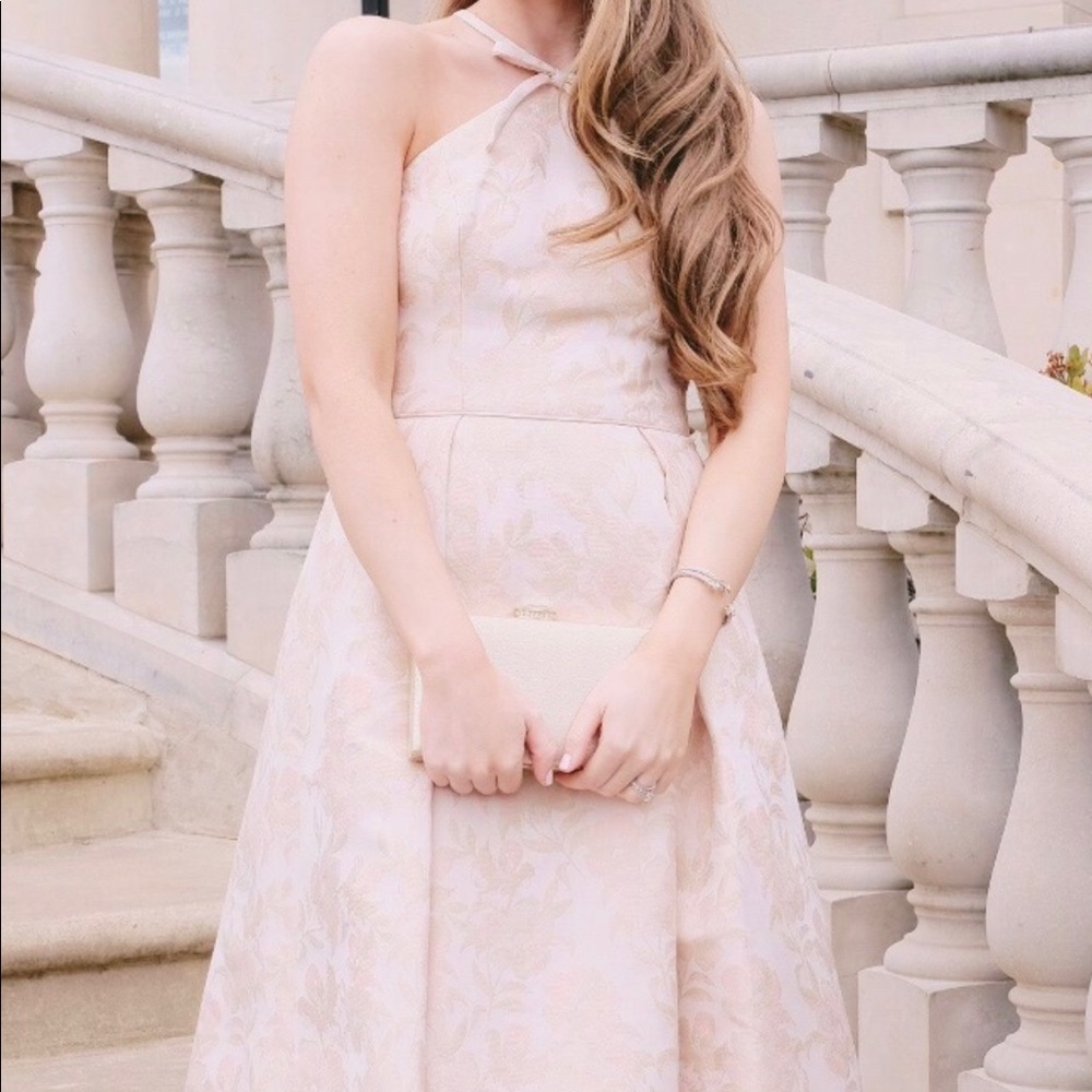 Gal Meets Glam Collection Evelyn Pink Brocade Dress